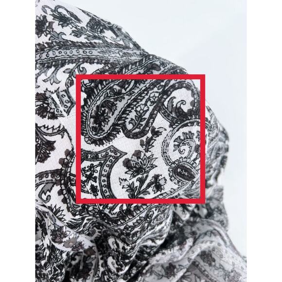 Lucky Brand Paisley Button Down Tie Front Blouse Size Small - Picture 5 of 5